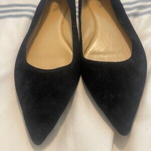 Michael Kors Suede Black, Pointed Toe Flats (great condition)